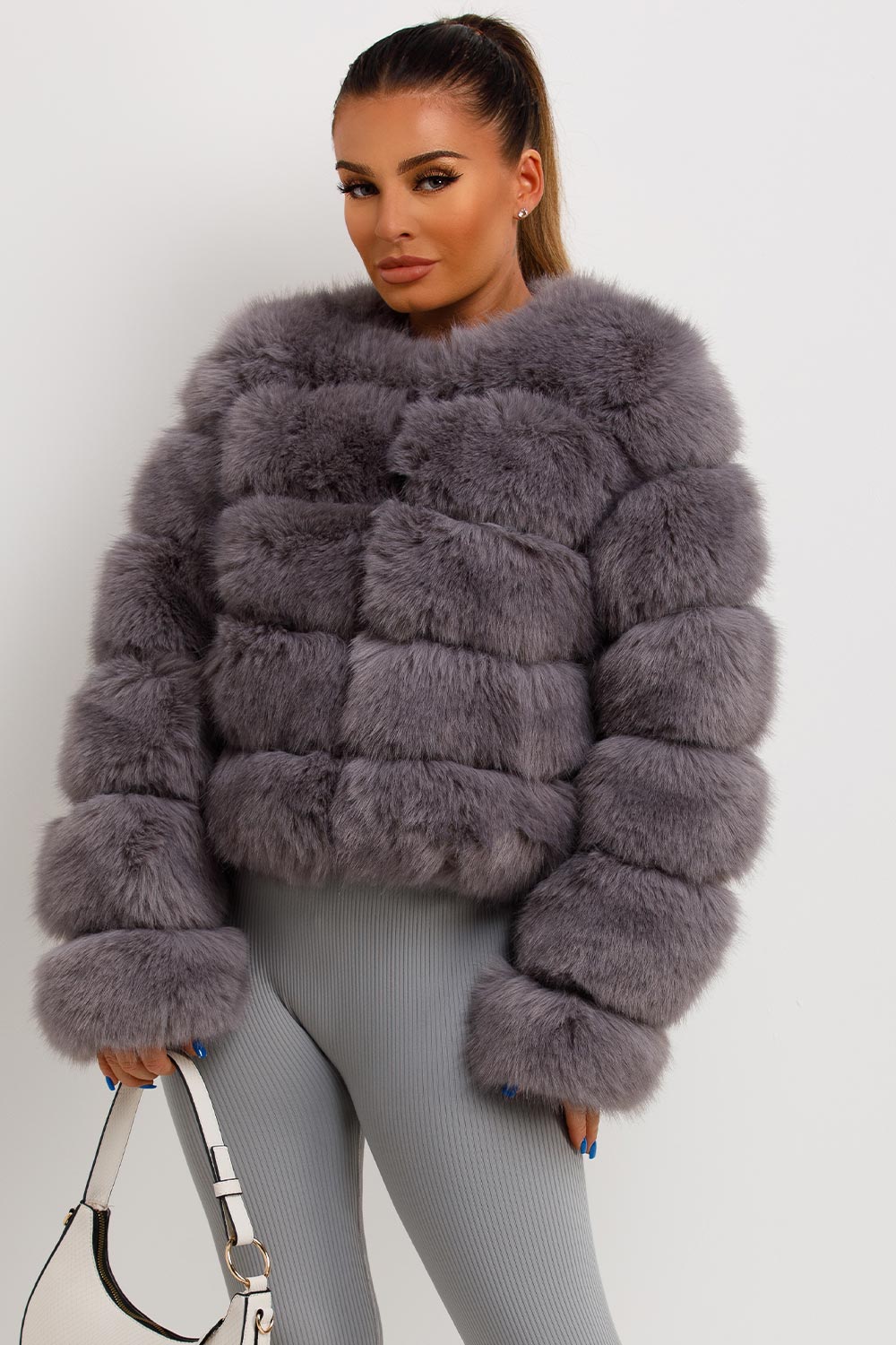 Faux Fur Bubble Coat Grey | Xtralitty