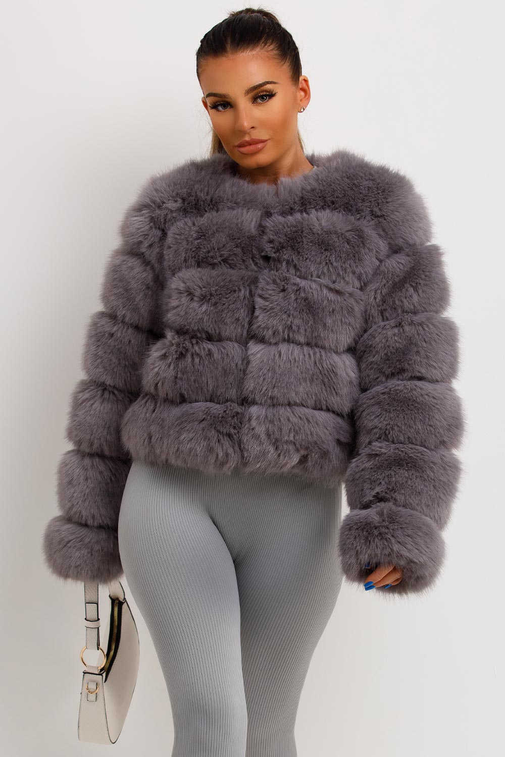 Faux Fur Bubble Coat Grey | Xtralitty