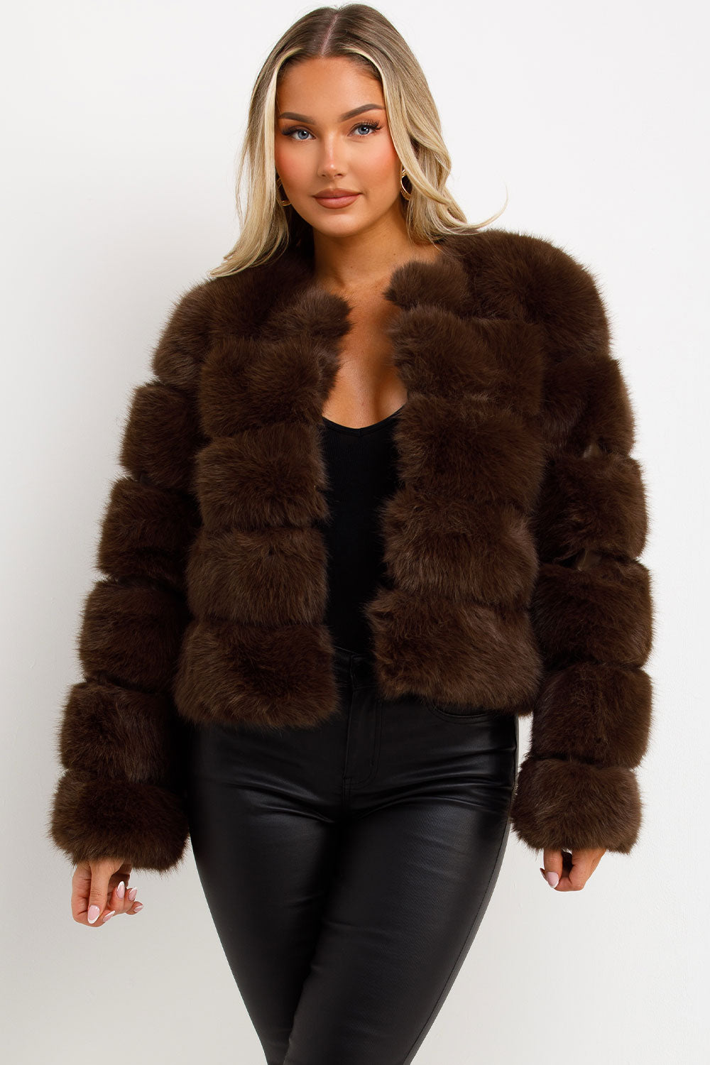 Brown Faux Fur Bubble Coat | Xtralitty