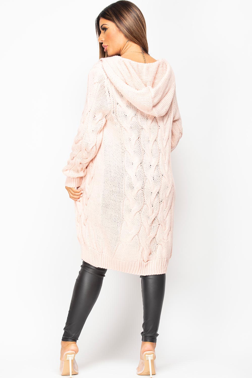 Longline Hooded Cable Knit Cardigan | Xtralitty
