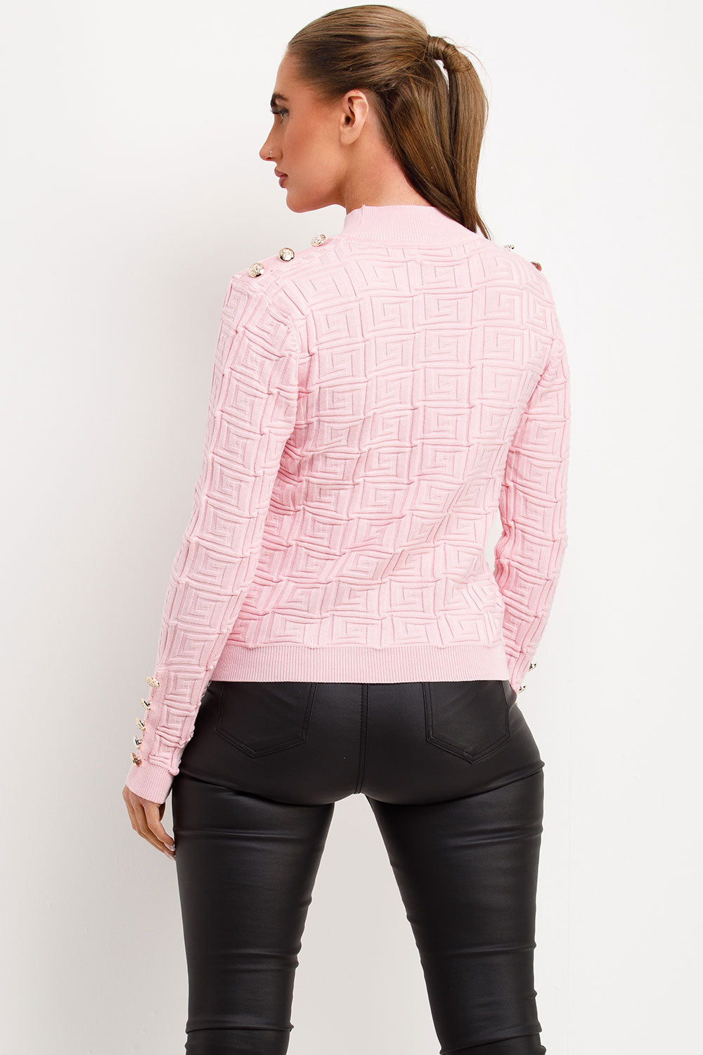 Jumper with Gold Buttons and Embossed Detailing | Xtralitty