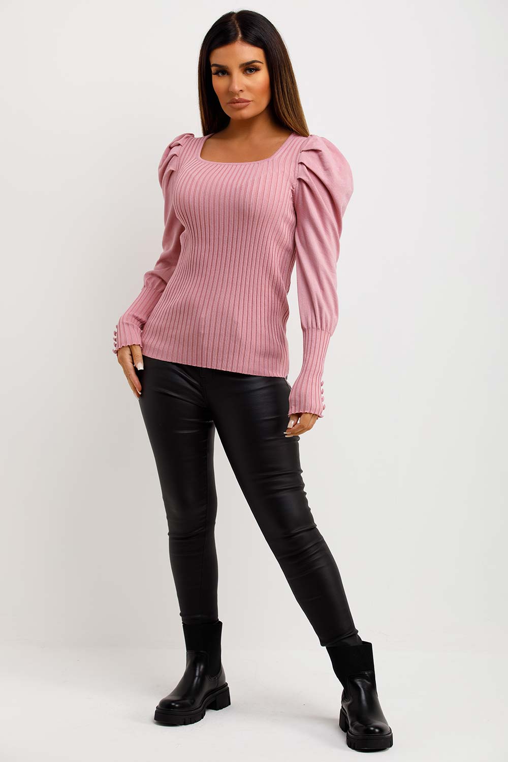 Jumper with Puff Sleeves Pink | Xtralitty