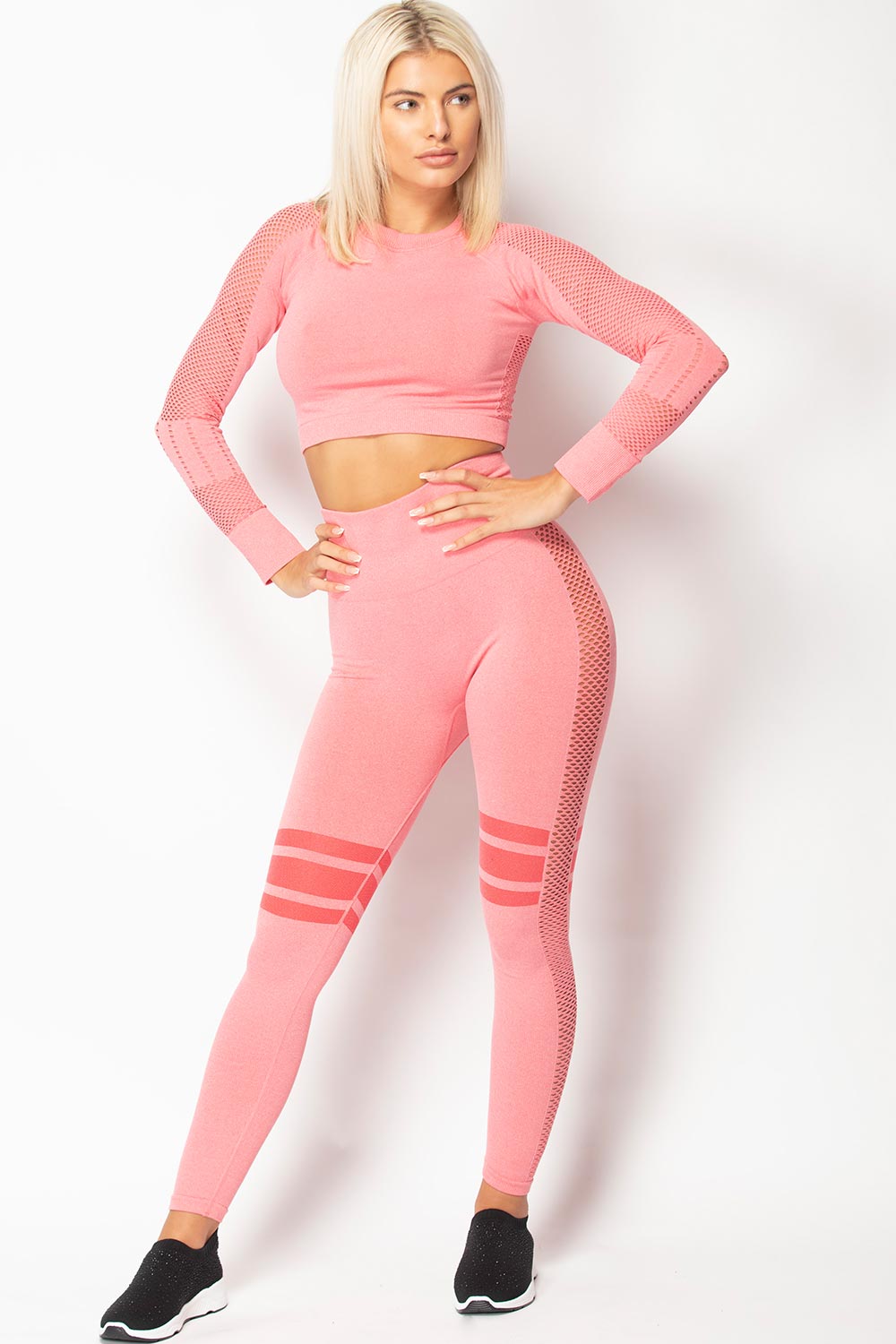 Pink Seamless Fitness Leggings and Top Gym Set | Xtralitty