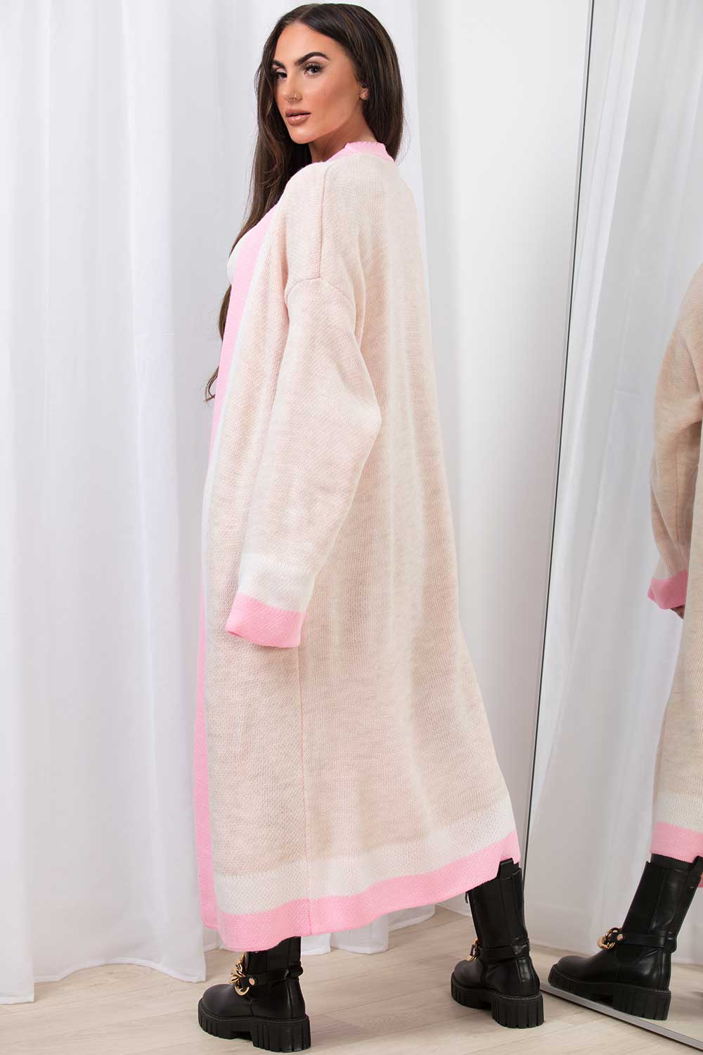 Stripe Maxi Cardigan Stone | Xtralitty