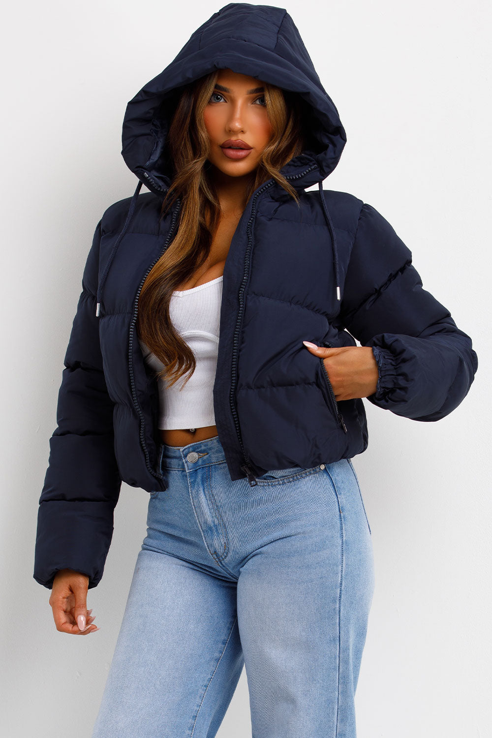 Navy Hooded Puffer Jacket | Xtralitty