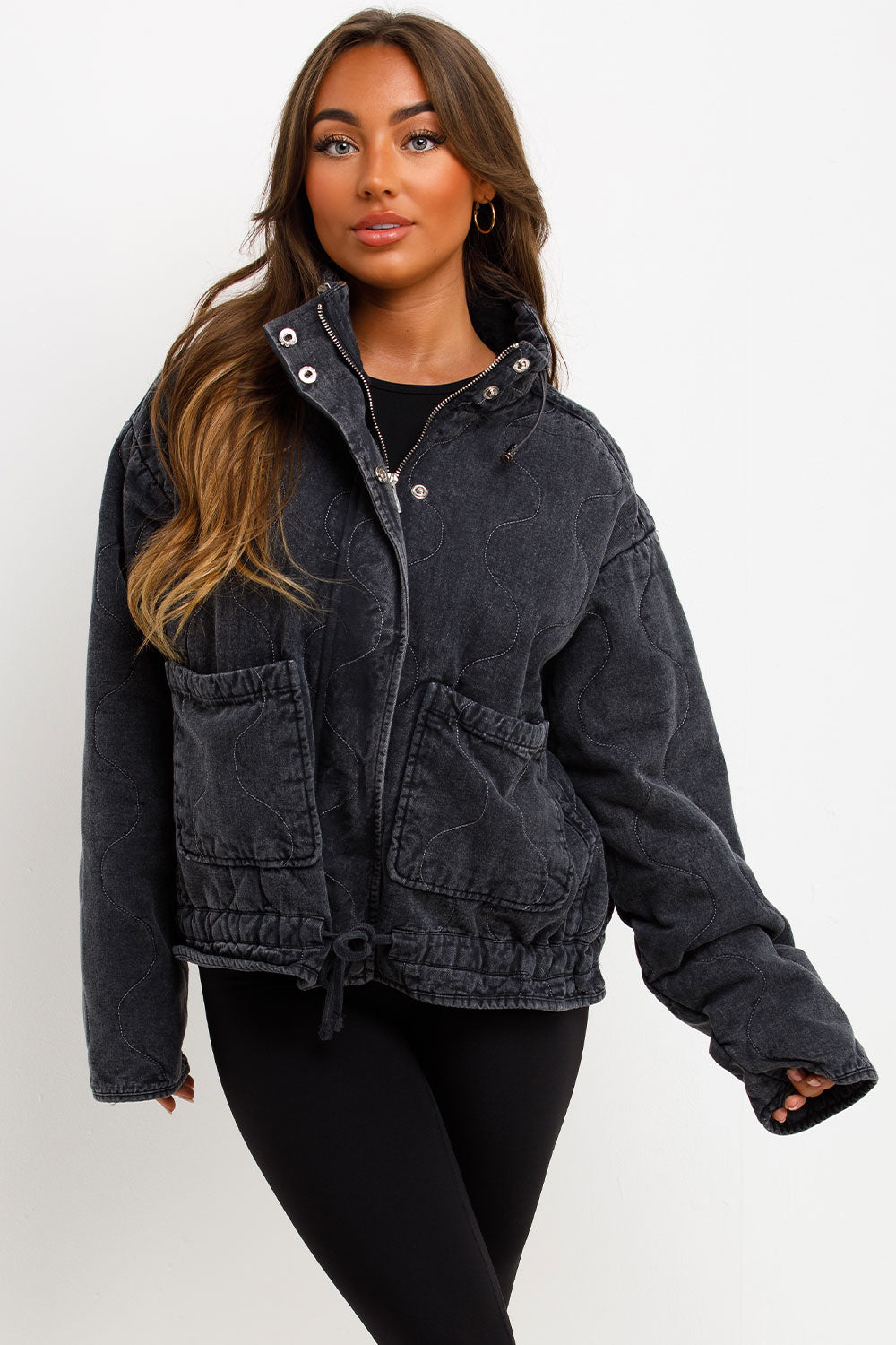 Quilted Jacket with Adjustable Drawstring Hem Ch | Xtralitty