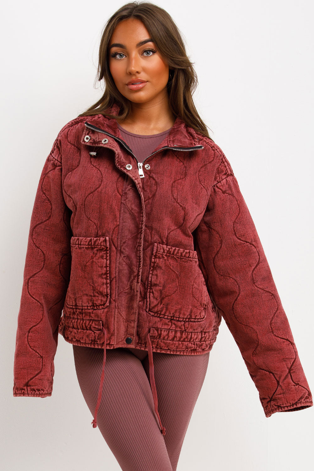 Quilted Jacket with Adjustable Drawstring Hem Bu | Xtralitty