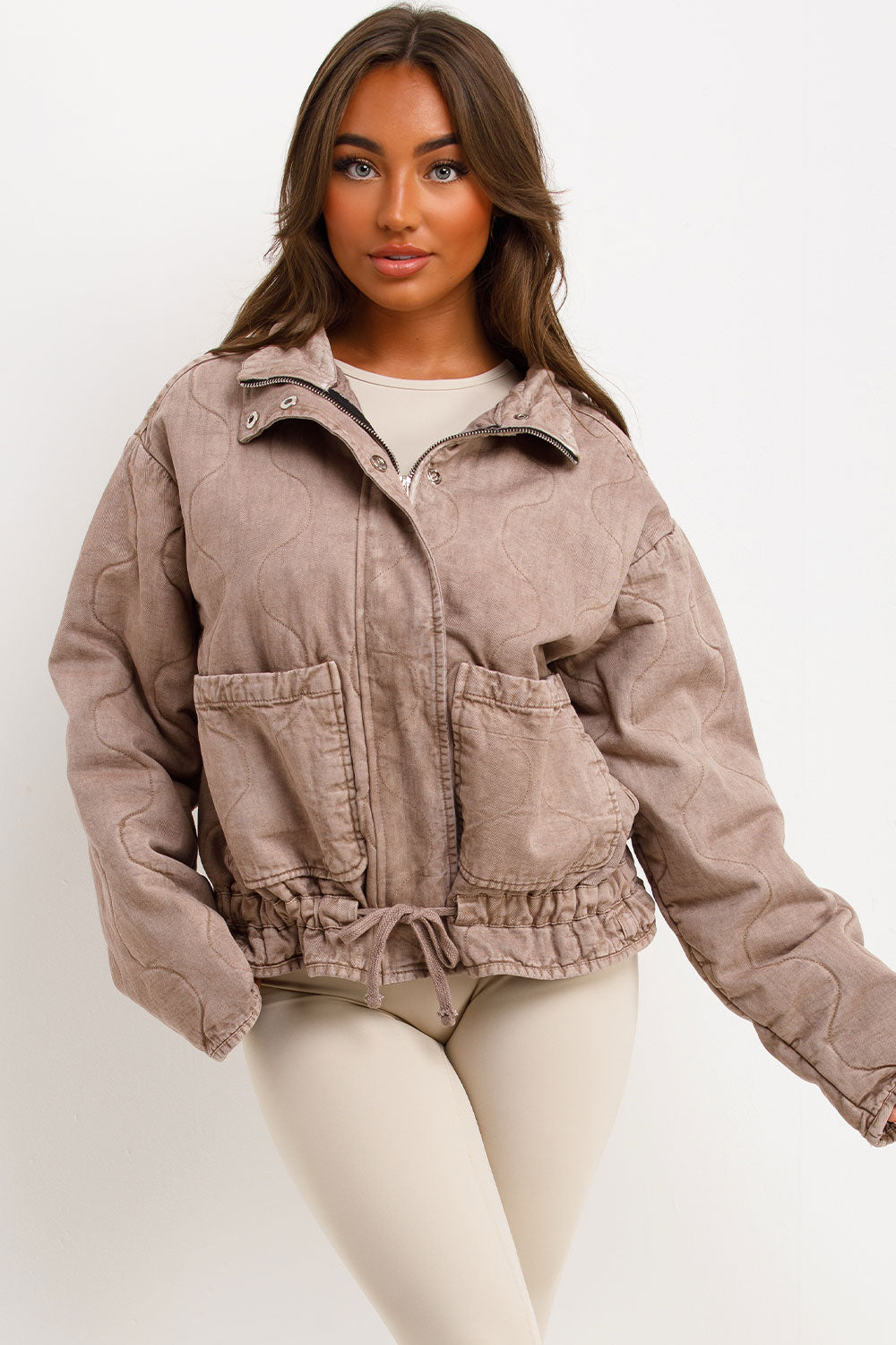 Quilted Jacket with Adjustable Drawstring Hem Do | Xtralitty
