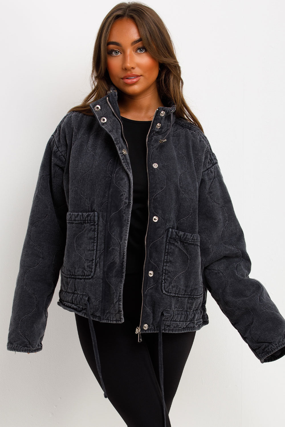 Quilted Jacket with Adjustable Drawstring Hem Ch | Xtralitty