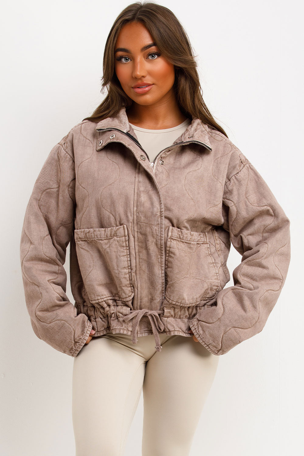 Quilted Jacket with Adjustable Drawstring Hem Do | Xtralitty
