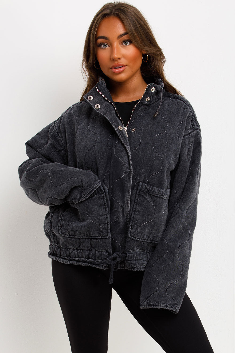 Quilted Jacket with Adjustable Drawstring Hem Ch | Xtralitty