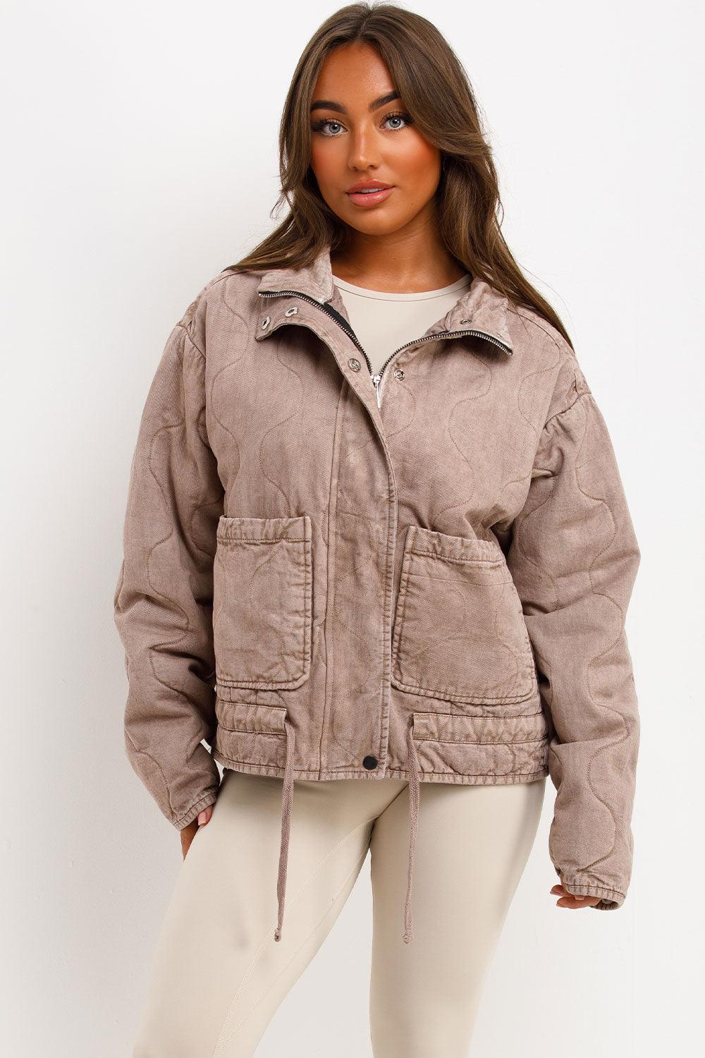Quilted Jacket with Adjustable Drawstring Hem Do | Xtralitty