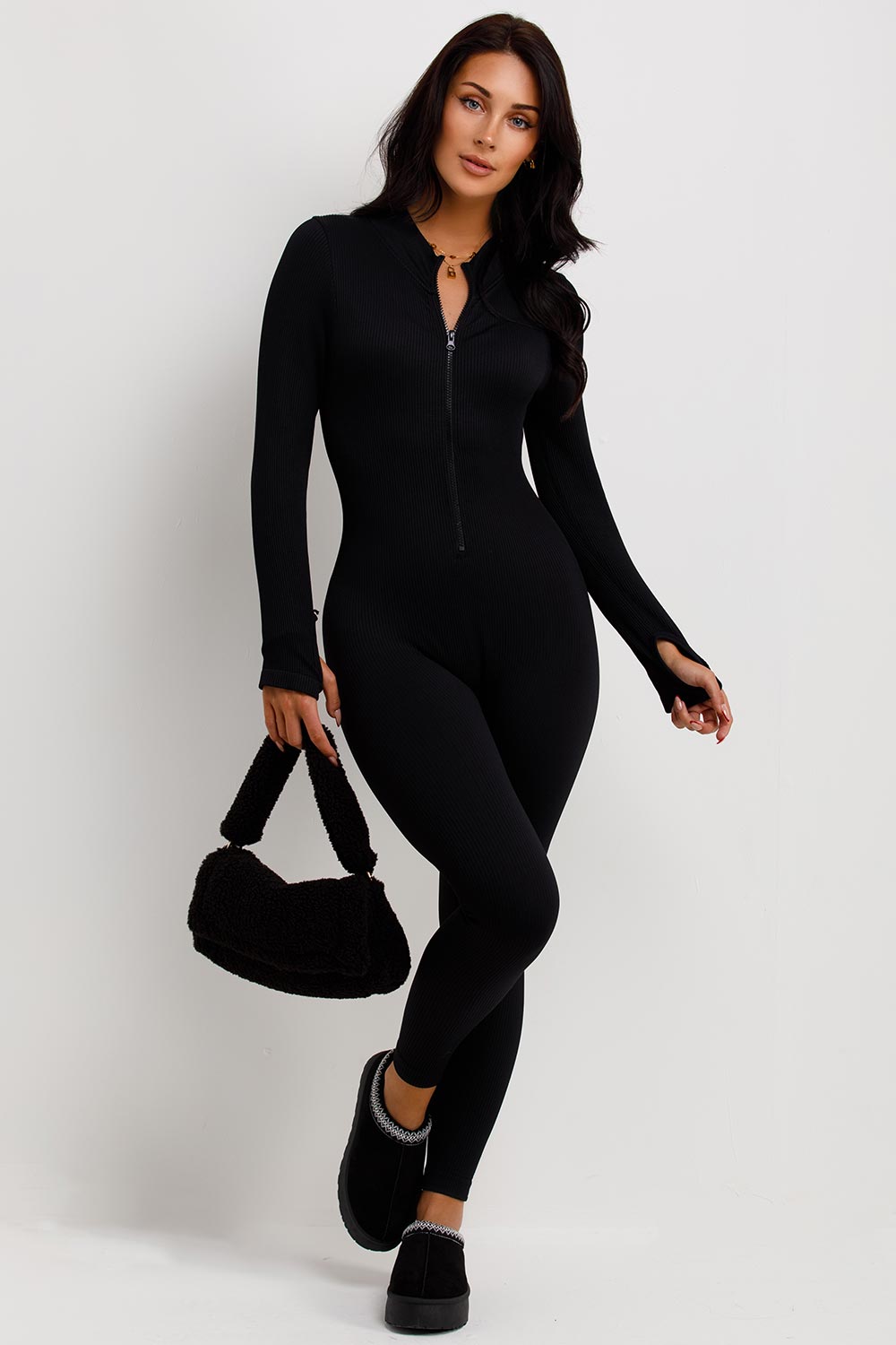 Seamless Ribbed Jumpsuit Structured Contour Unit | Xtralitty