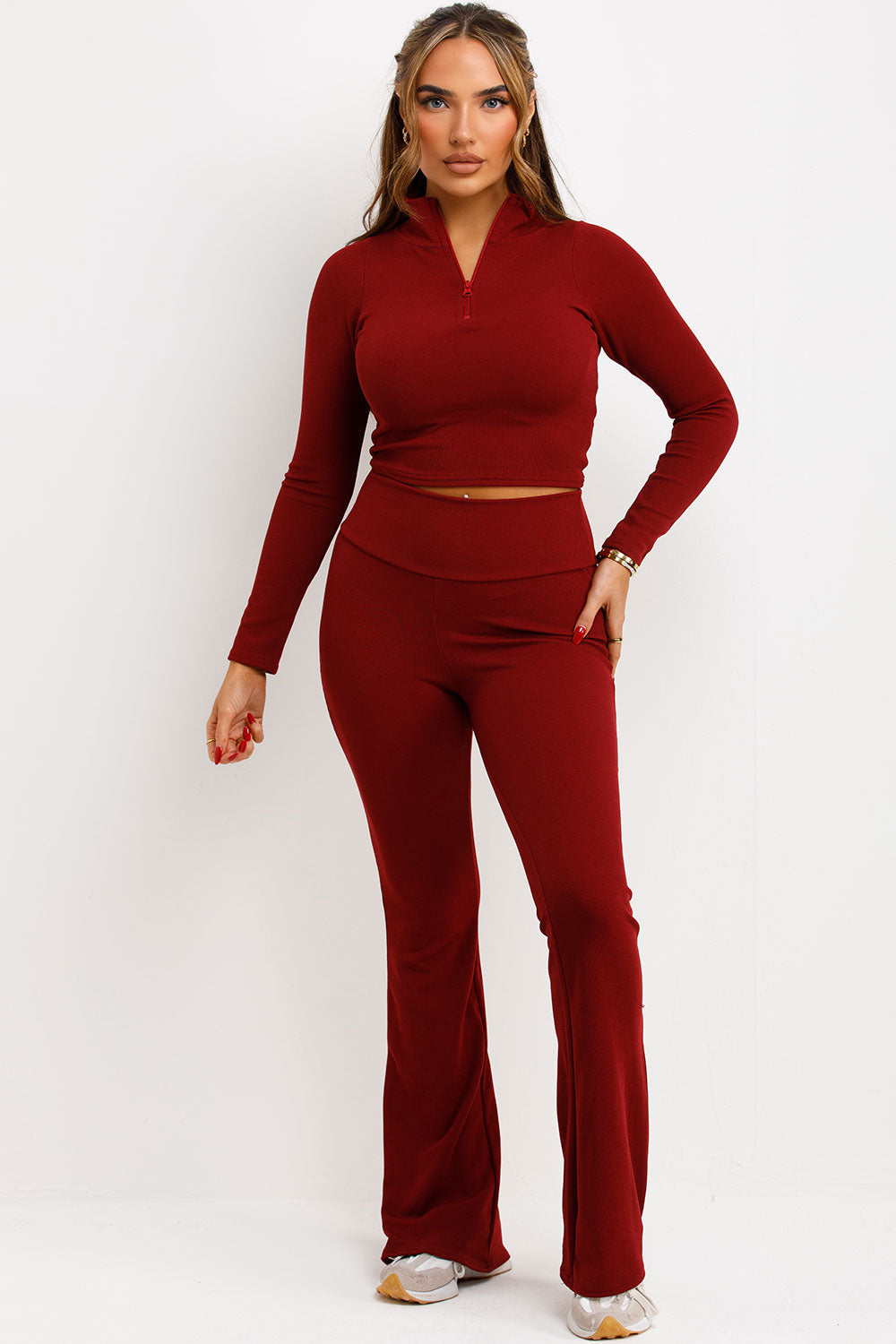 Flare Ruched Bum Trousers and Top Loungewear Set | Xtralitty