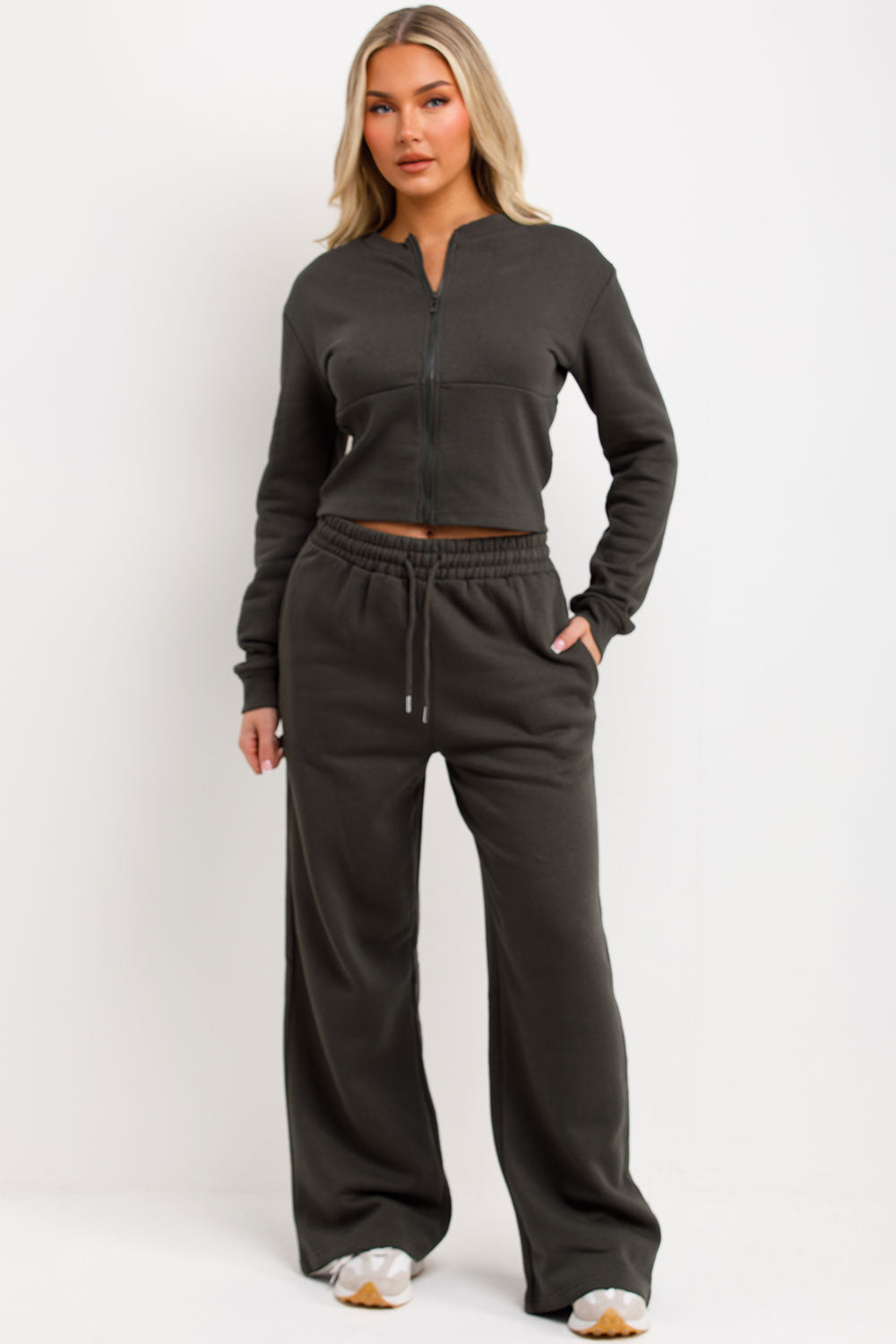 Corset Zip Up Crop Sweatshirt and Joggers Tracks | Xtralitty