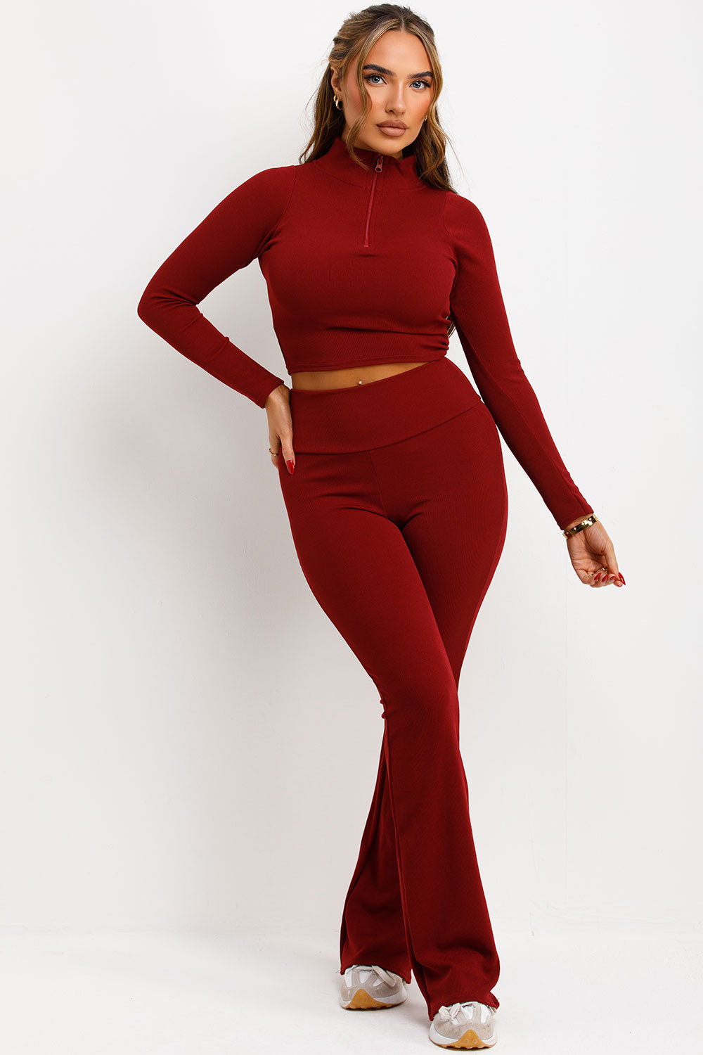 Flare Ruched Bum Trousers and Top Loungewear Set | Xtralitty