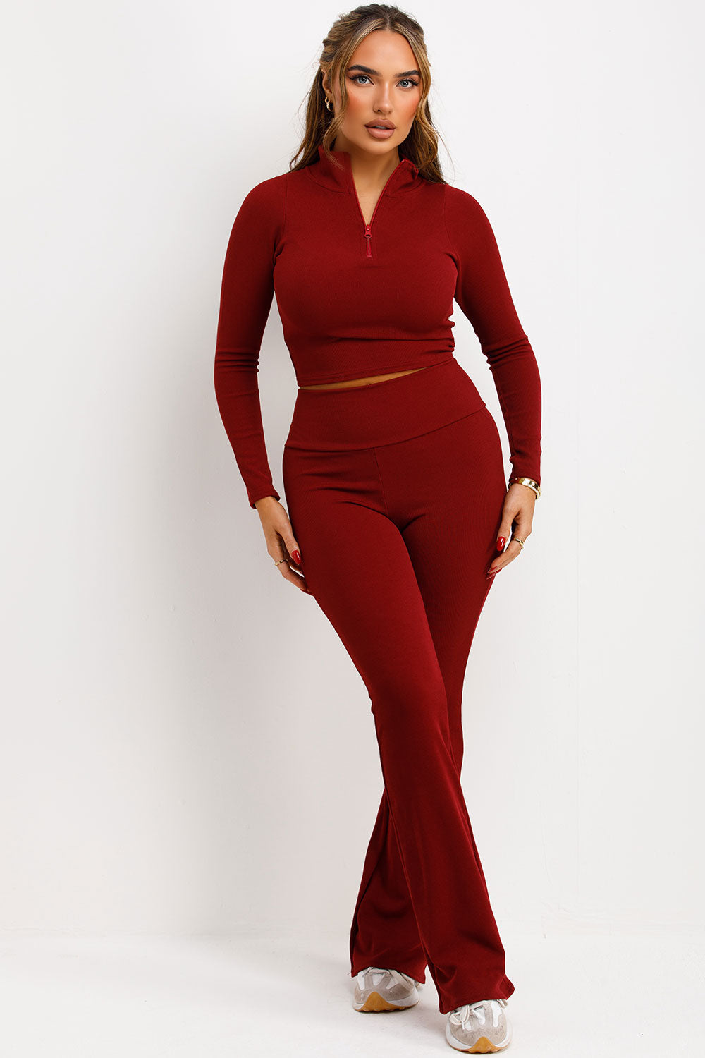 Flare Ruched Bum Trousers and Top Loungewear Set | Xtralitty