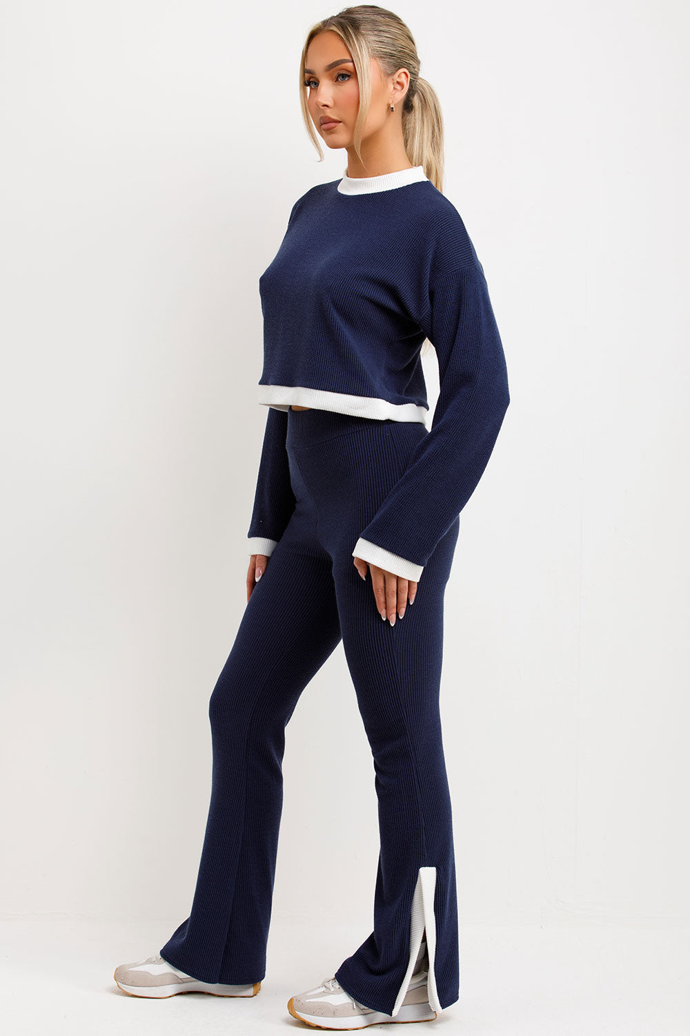 Jumper and Trousers Loungewear Set with Contrast | Xtralitty