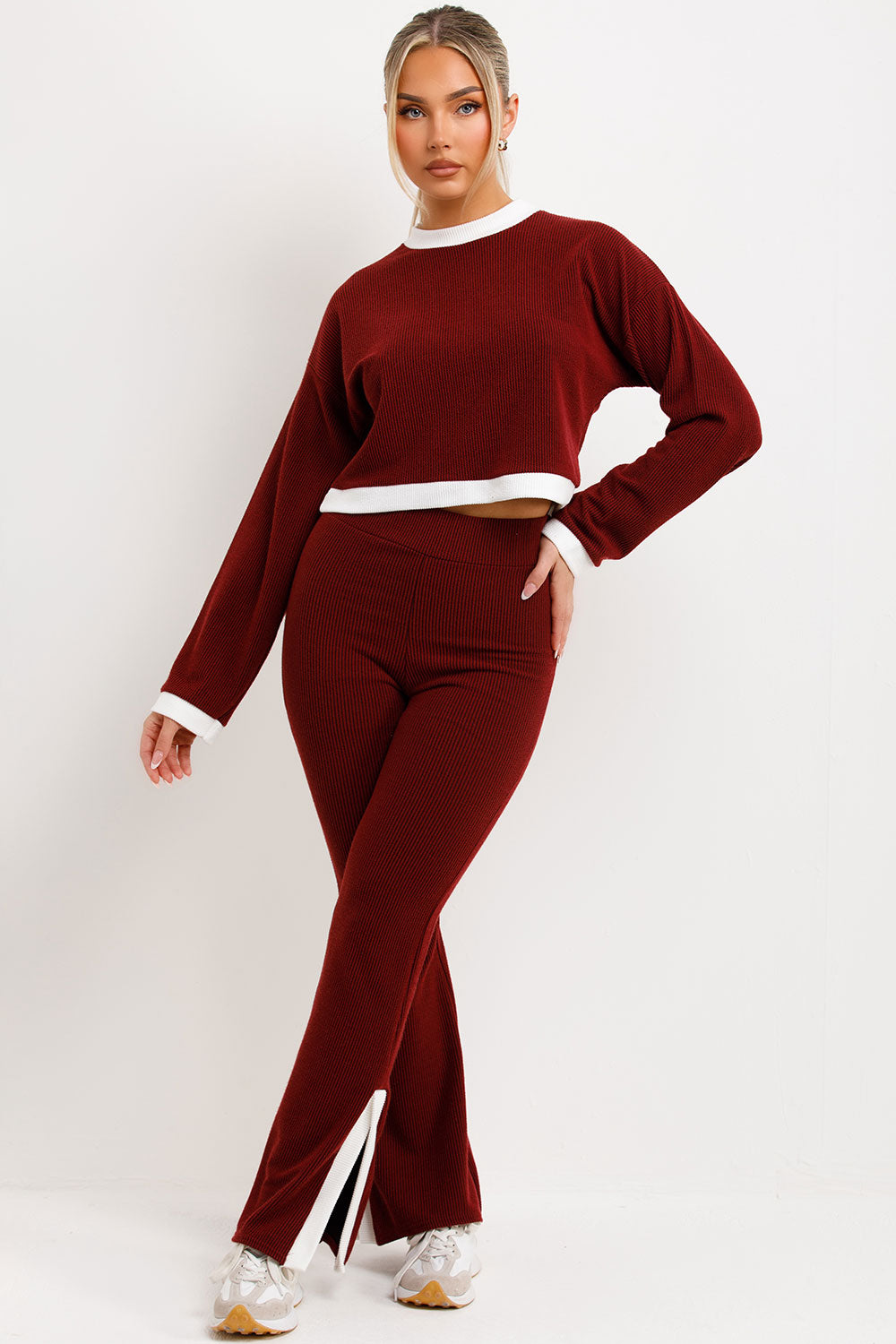 Jumper and Trousers Loungewear Set with Contrast | Xtralitty