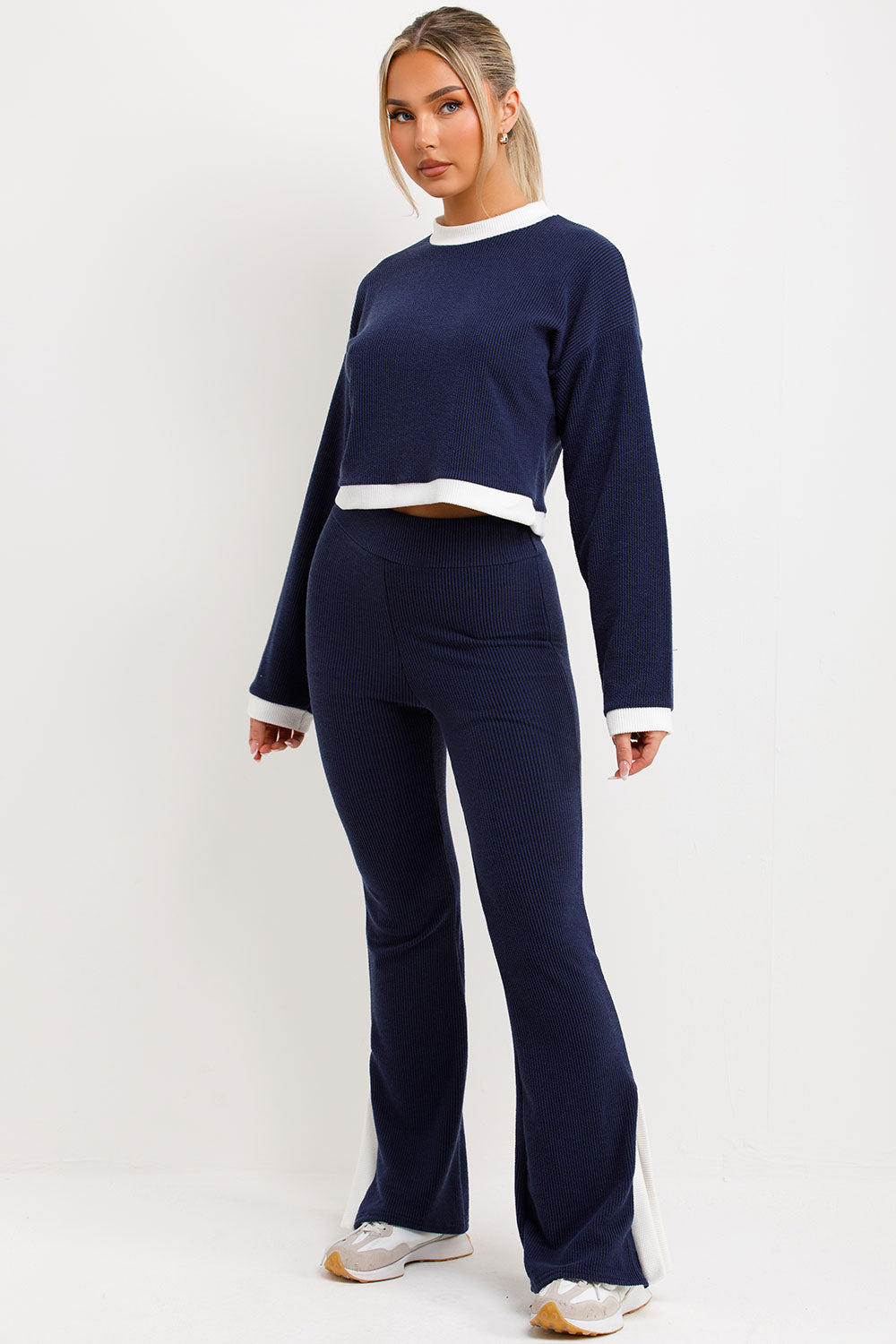 Jumper and Trousers Loungewear Set with Contrast | Xtralitty