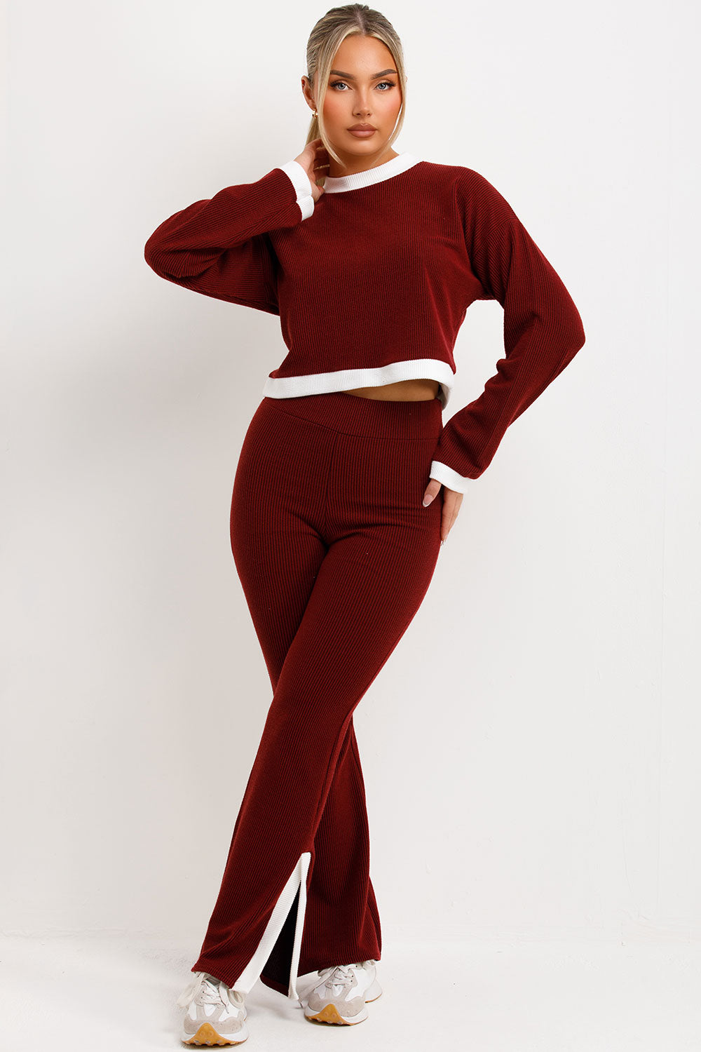 Jumper and Trousers Loungewear Set with Contrast | Xtralitty