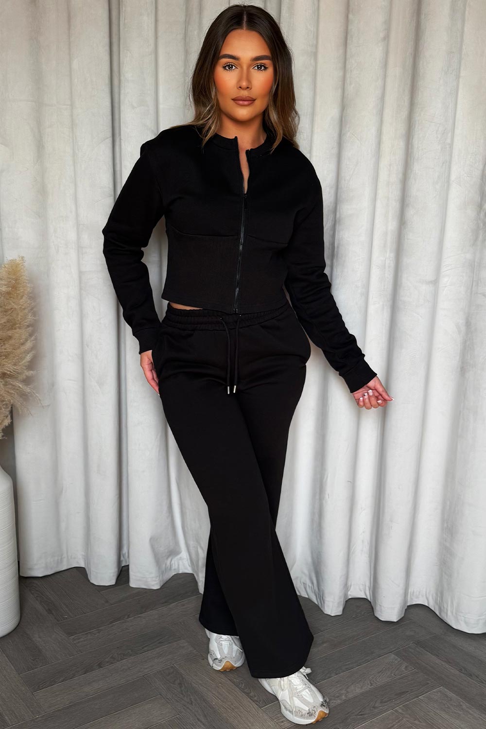 Corset Zip Up Crop Sweatshirt and Joggers Tracks | Xtralitty