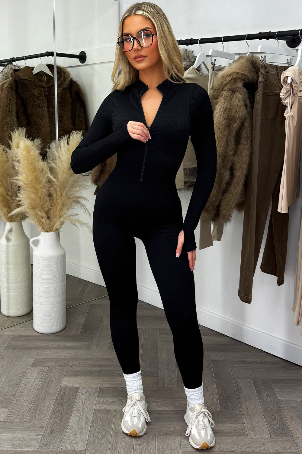 Seamless Ribbed Jumpsuit Structured Contour Unit | Xtralitty