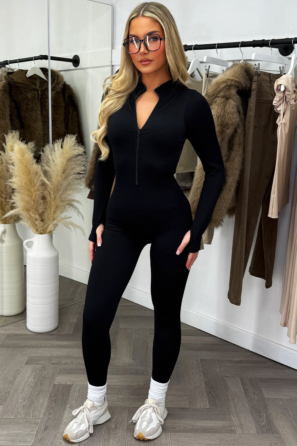 Seamless Ribbed Jumpsuit Structured Contour Unit | Xtralitty