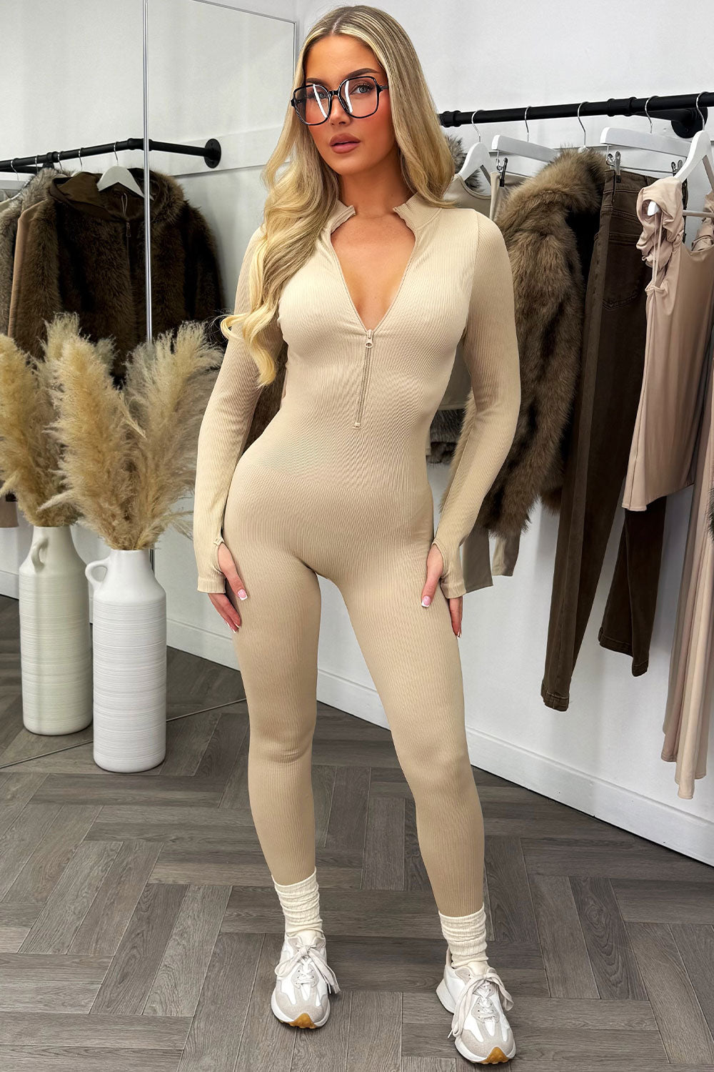 Seamless Ribbed Jumpsuit Structured Contour Unit | Xtralitty