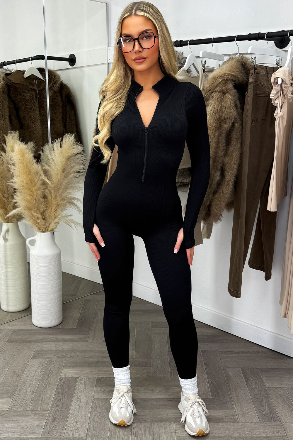 Seamless Ribbed Jumpsuit Structured Contour Unit | Xtralitty
