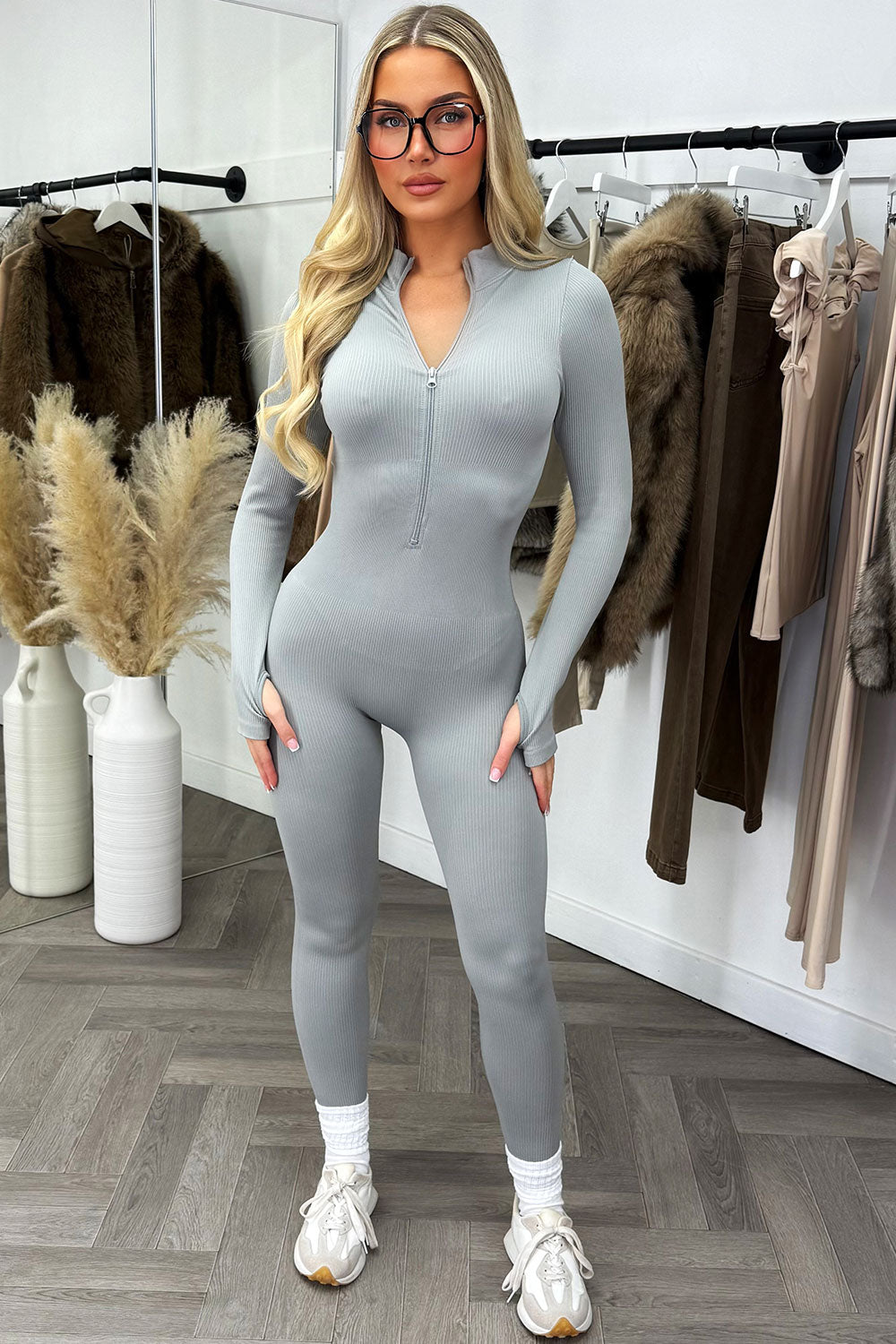 Seamless Ribbed Jumpsuit Structured Contour Unit | Xtralitty