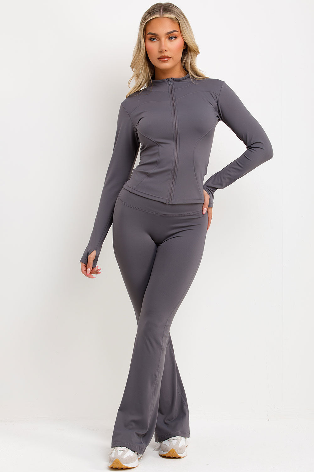 Flare Trouser and Zip Up Sports Jacket Co Ord Se | Xtralitty