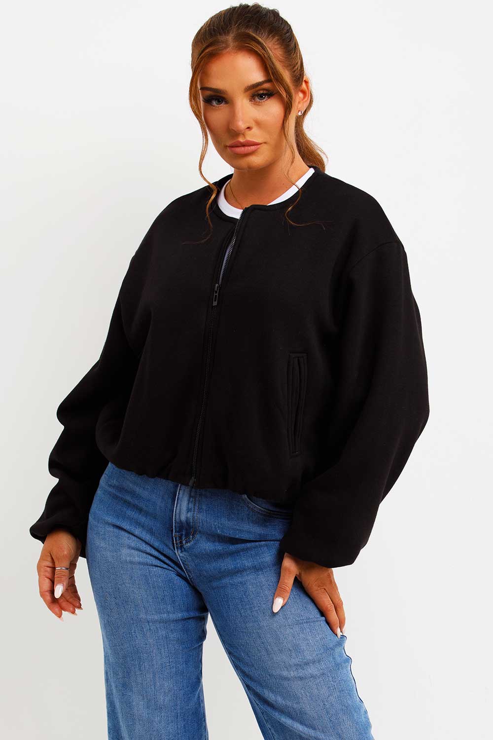 Soft Bomber Jacket with Zip Black | Xtralitty