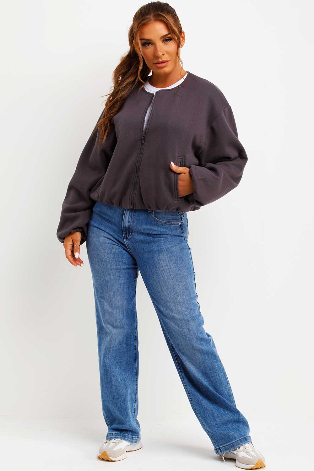 Soft Bomber Jacket with Zip Charcoal | Xtralitty