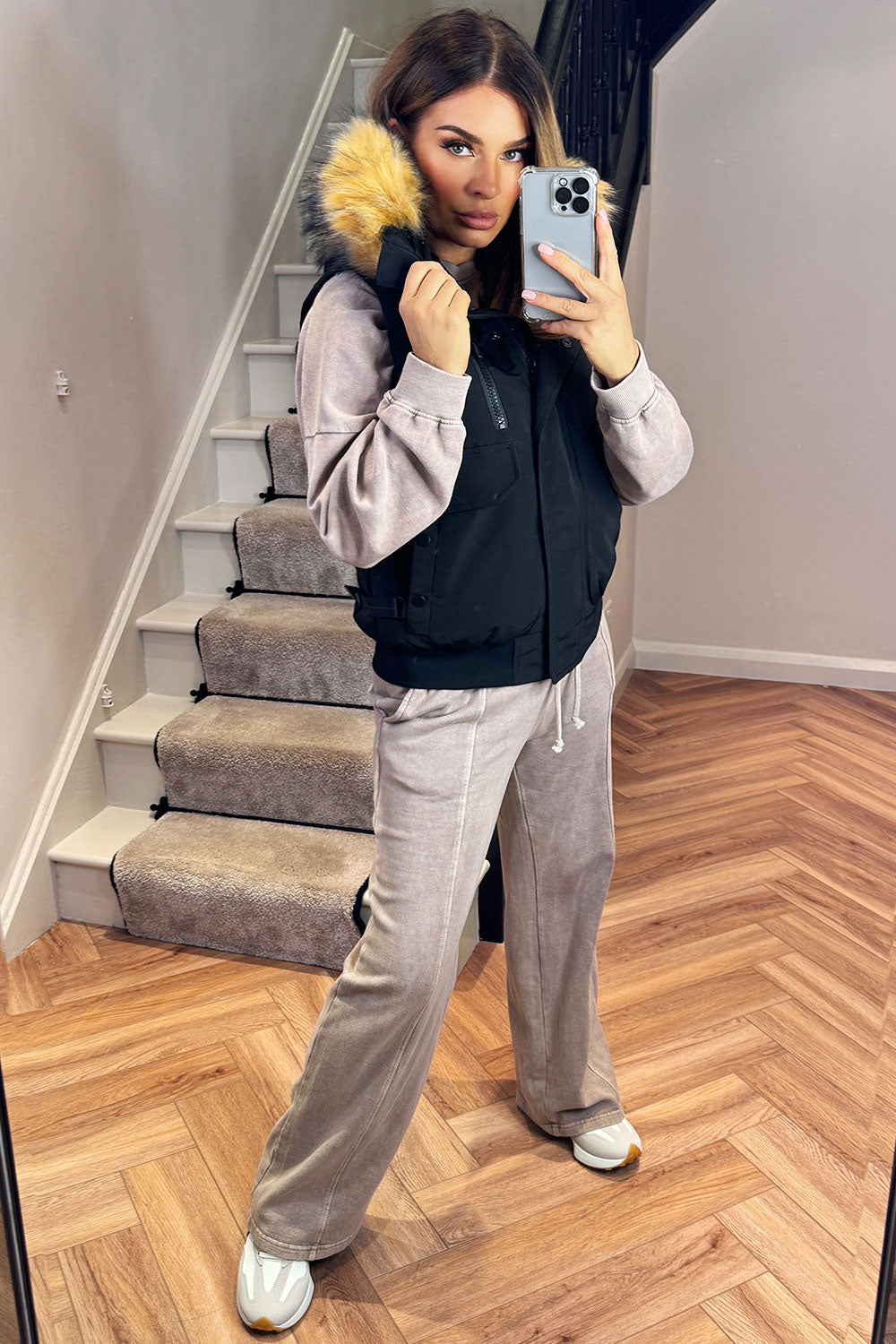 Black Gilet with Fur Hood | Xtralitty