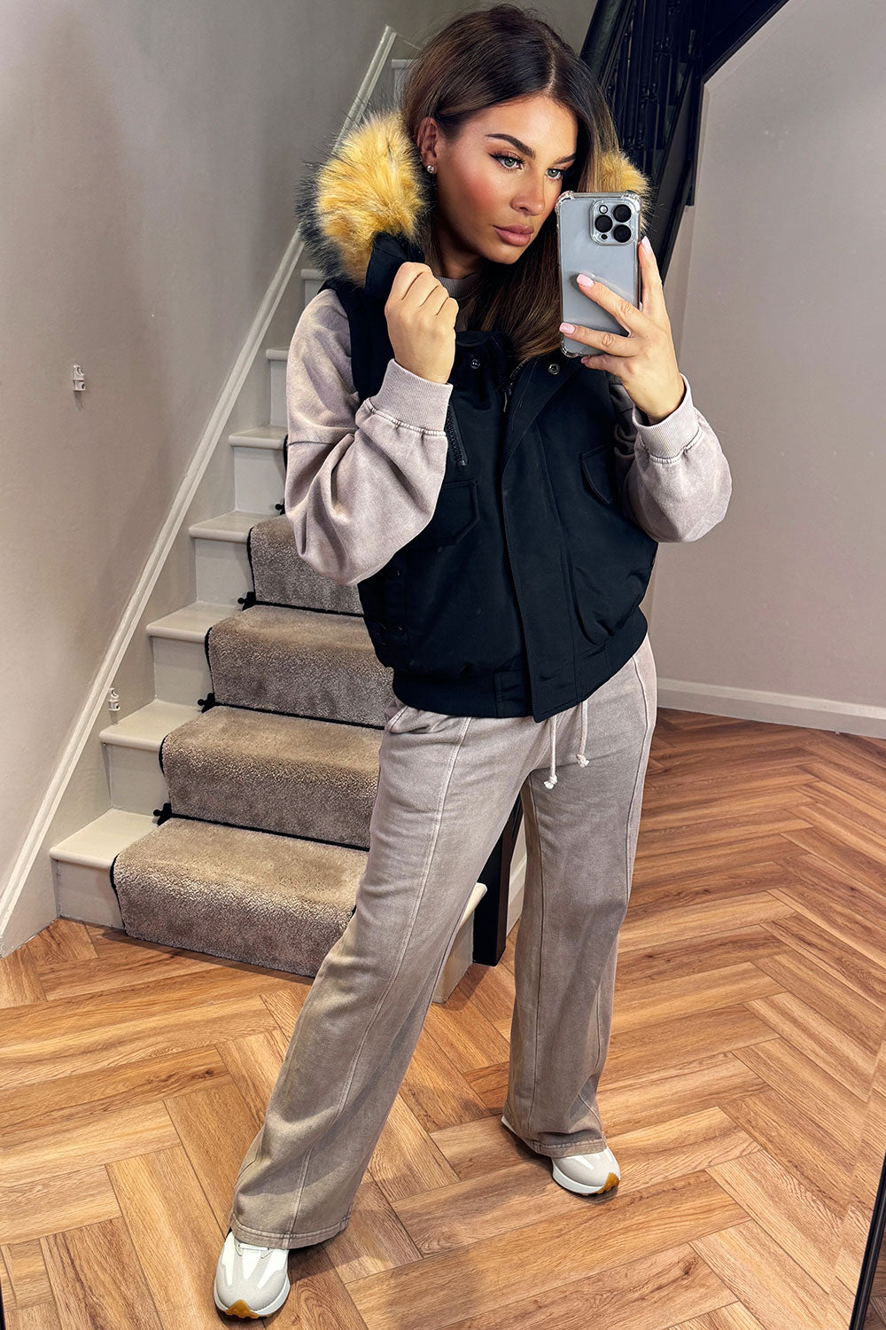 Black Gilet with Fur Hood | Xtralitty