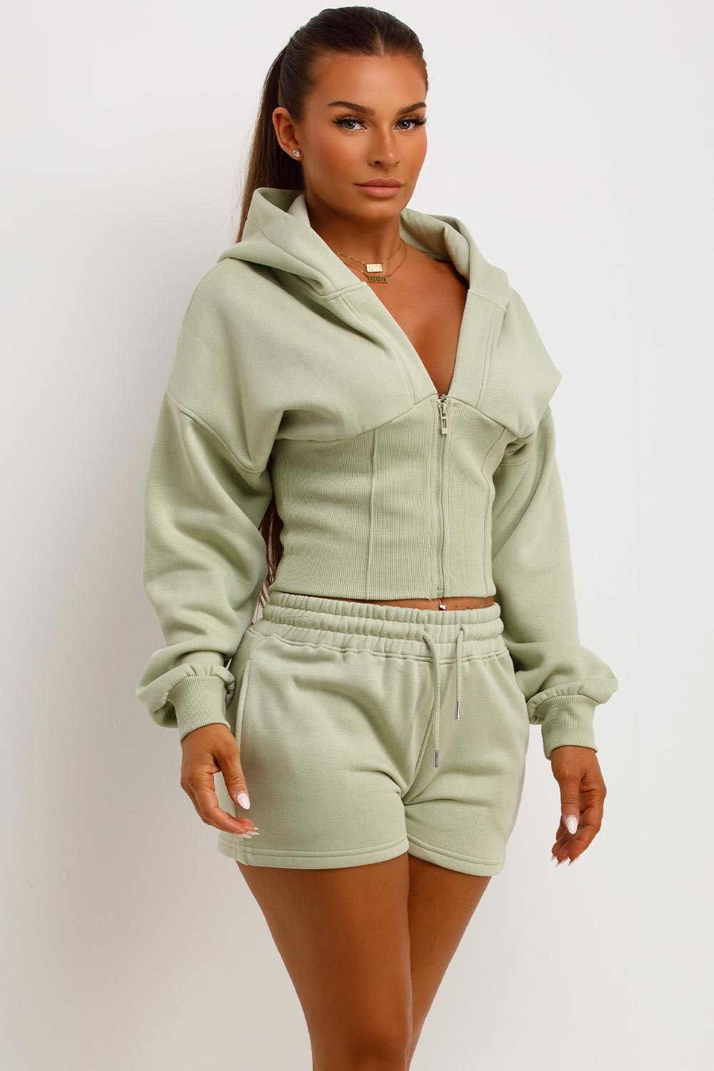 Corset Hoodie and Shorts Tracksuit Co Ord Set Sa | Xtralitty