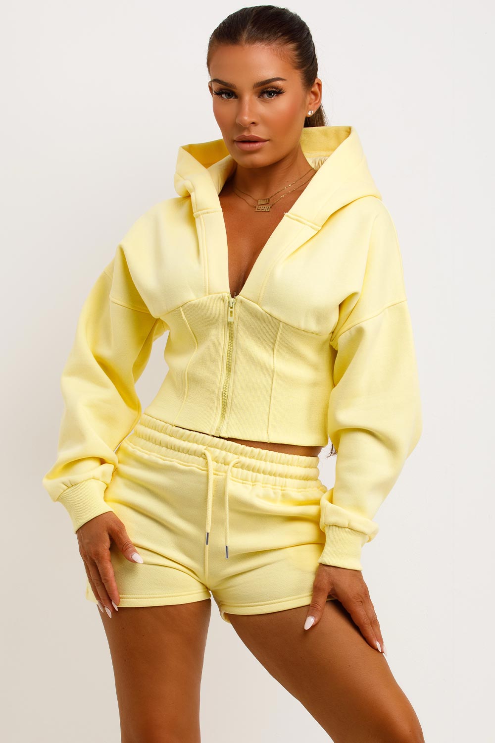 Corset Hoodie and Shorts Tracksuit Co Ord Set Ye | Xtralitty