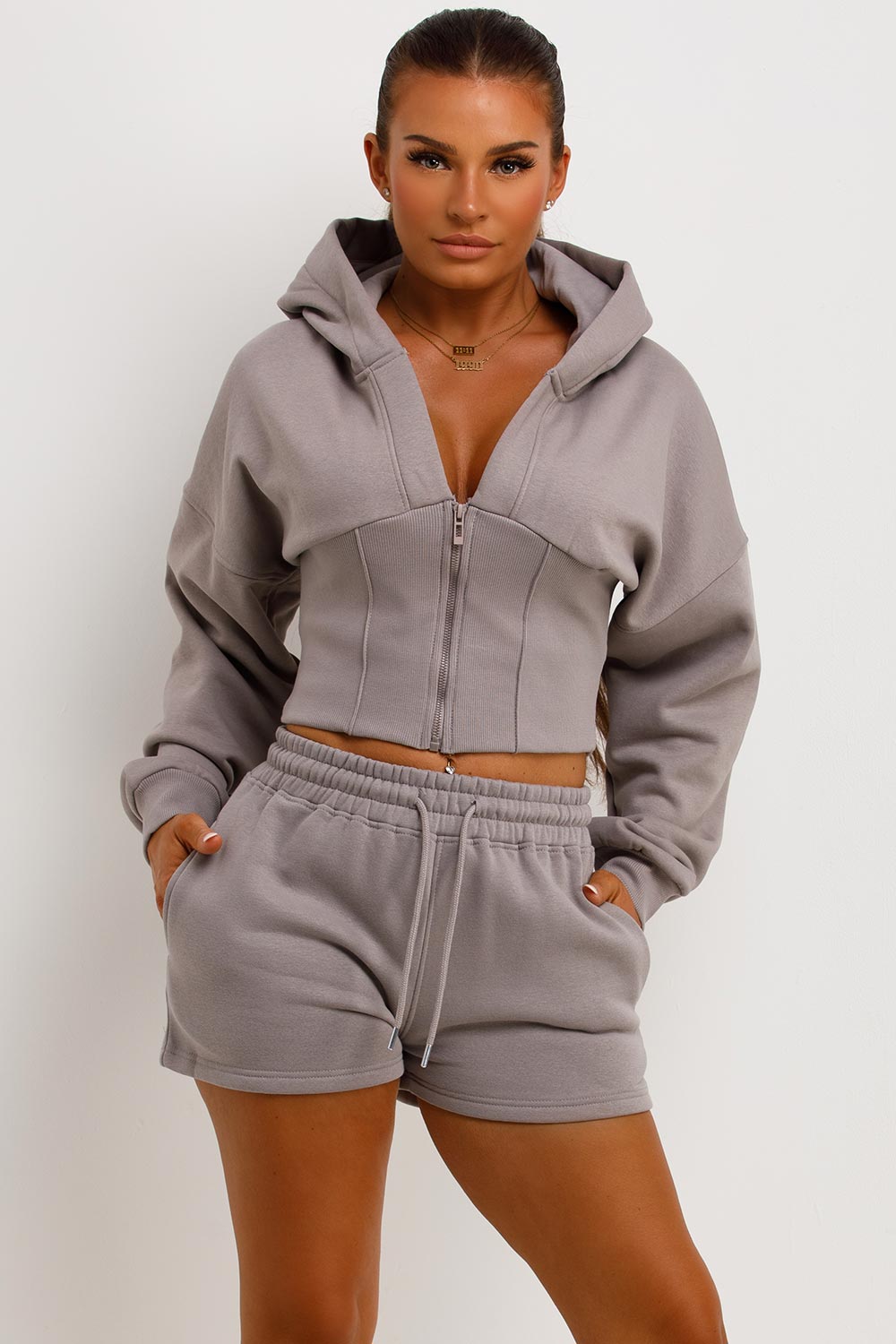 Corset Hoodie and Shorts Tracksuit Co Ord Set Do | Xtralitty