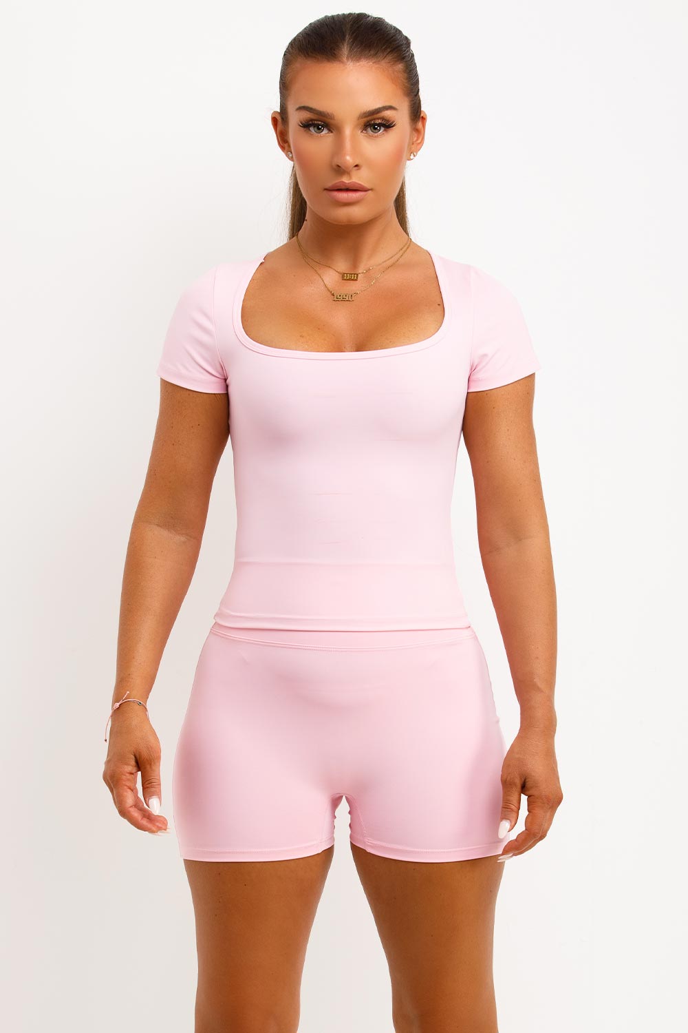 Scrunch Bum Gym Shorts and Square Neck Top Co Or | Xtralitty