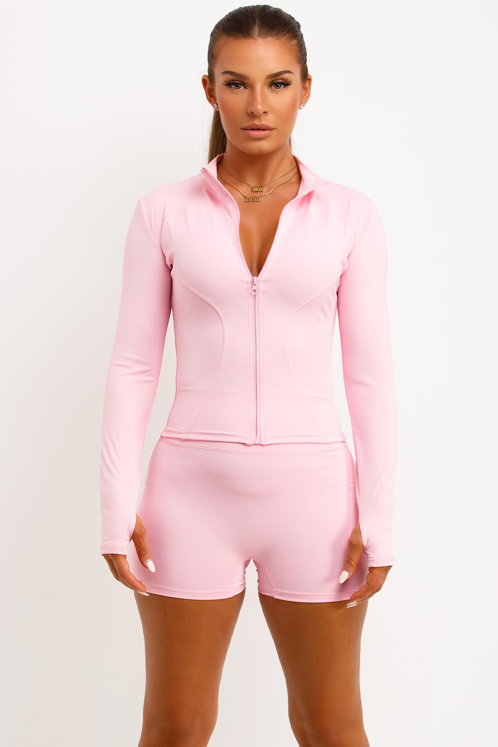 Zip Up Sports Jacket and Gym Shorts Co Ord Set P | Xtralitty