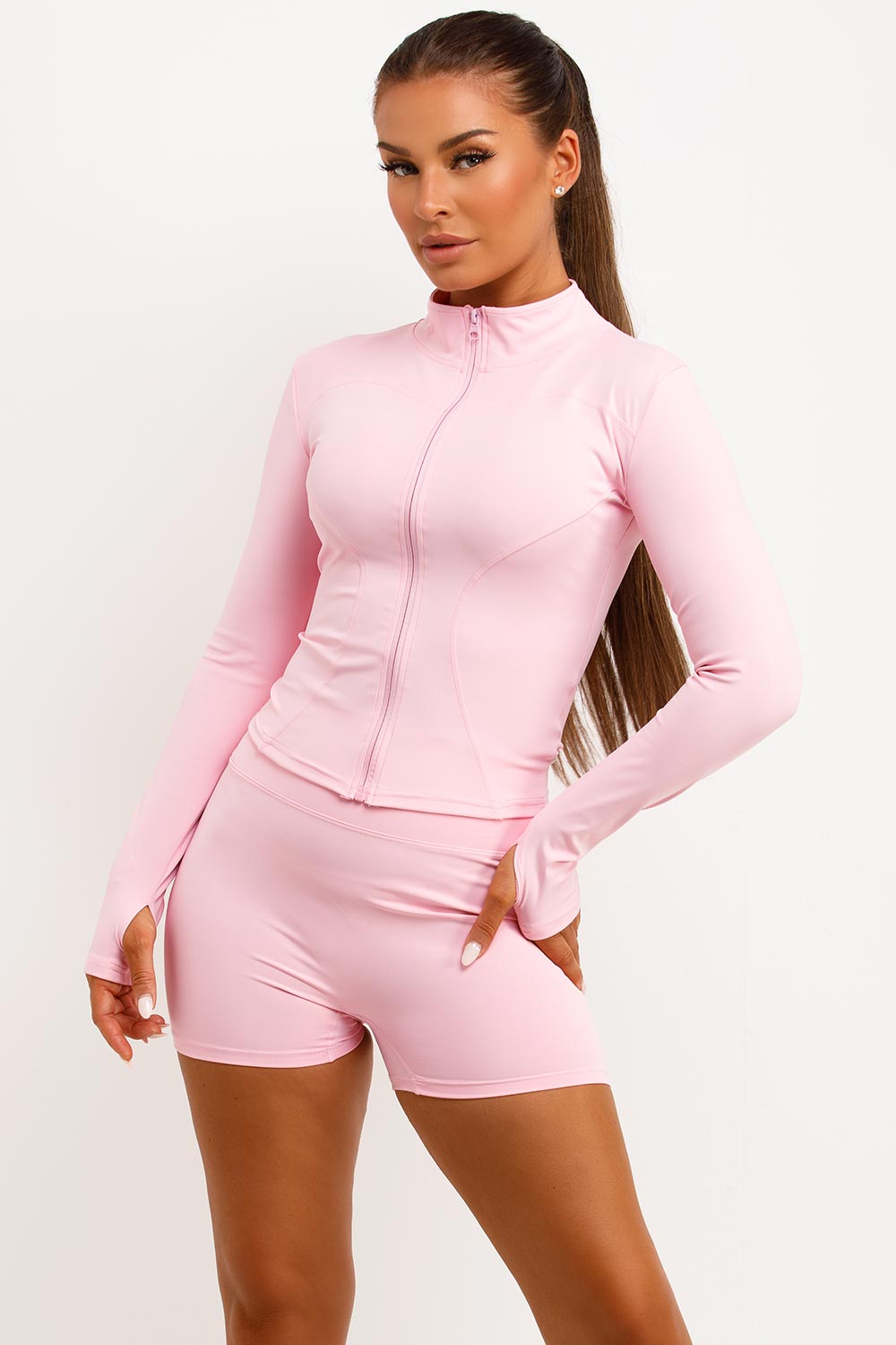 Zip Up Sports Jacket and Gym Shorts Co Ord Set P | Xtralitty