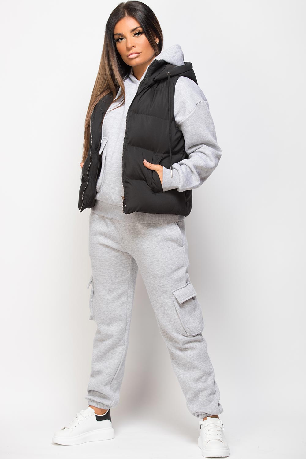 Black Hooded Gilet Sleeveless Jacket | Xtralitty