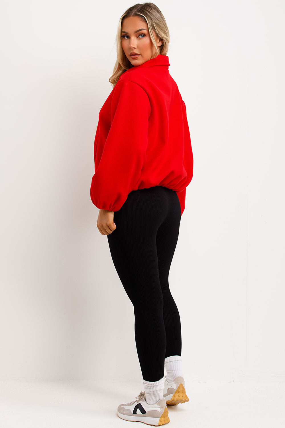 Puffed Bomber Jacket with Zip Red | Xtralitty