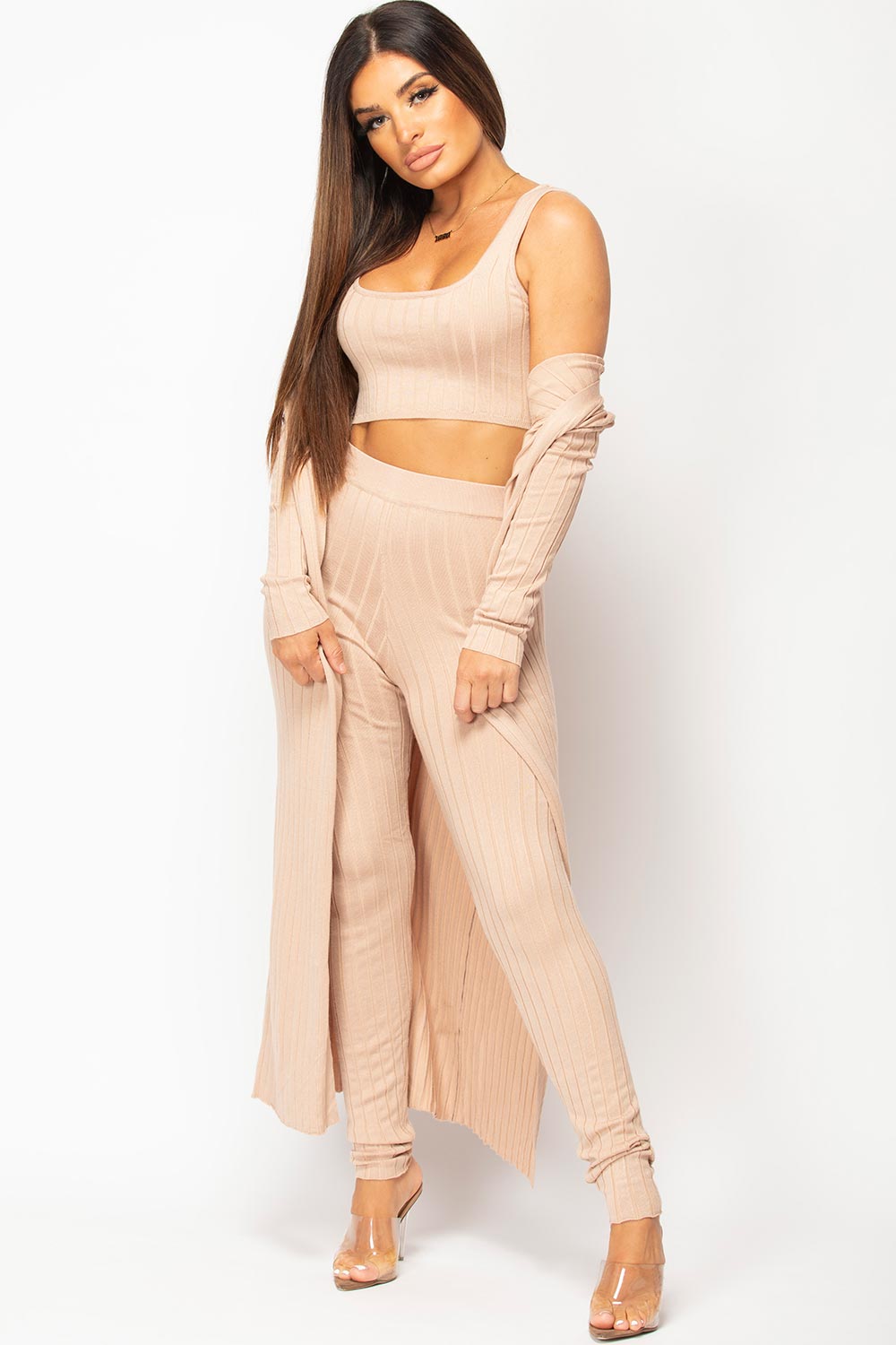 Stone Knitted Three Piece Loungewear Set | Xtralitty
