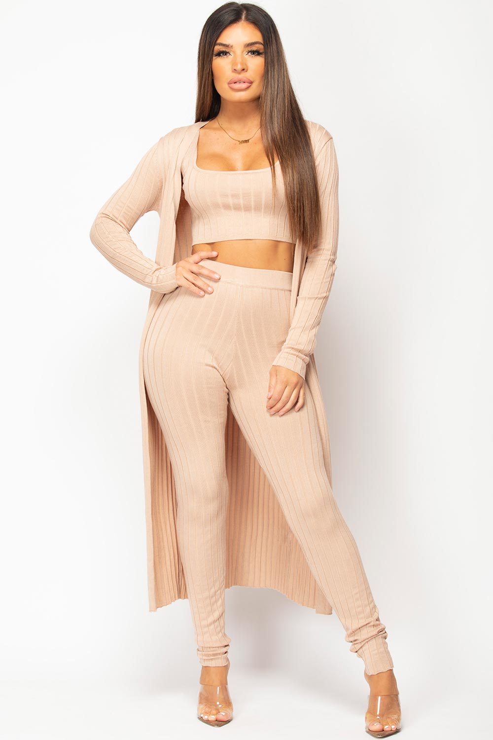 Stone Knitted Three Piece Loungewear Set | Xtralitty
