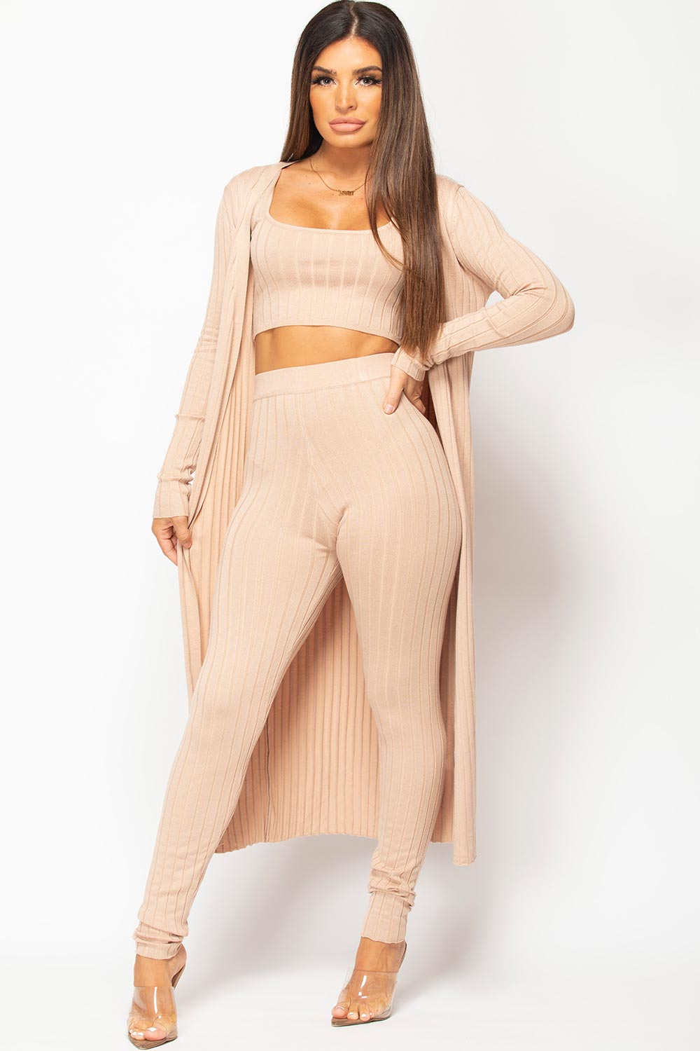 Stone Knitted Three Piece Loungewear Set | Xtralitty