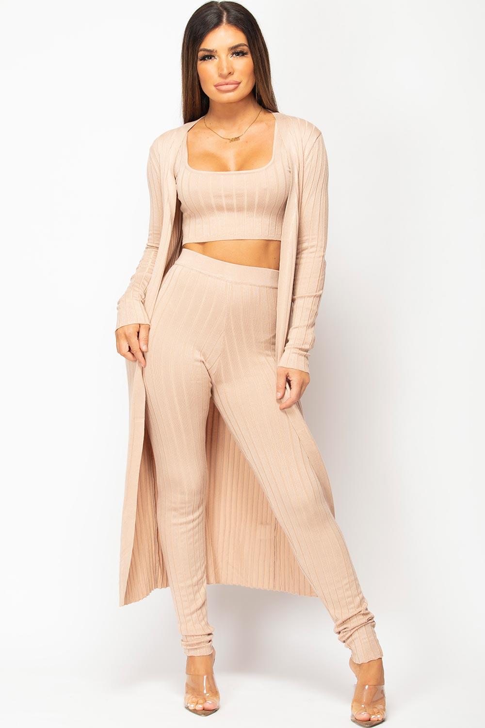 Stone Knitted Three Piece Loungewear Set | Xtralitty