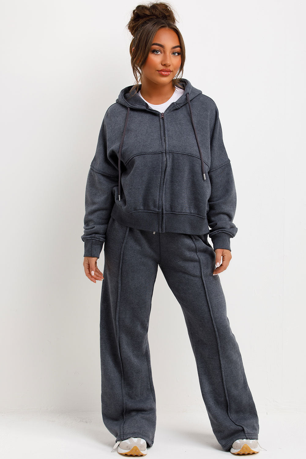 Hooded Bomber Sweatshirt with Zip Joggers Lounge | Xtralitty