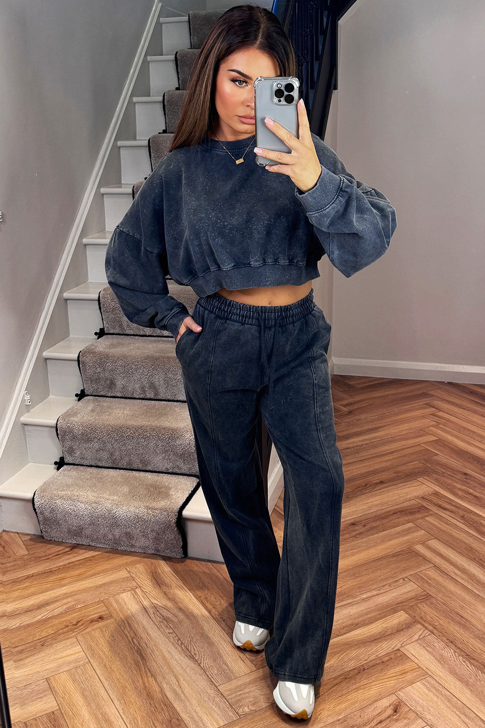 Crop Jumper and Joggers Tracksuit Lounge Set Aci | Xtralitty